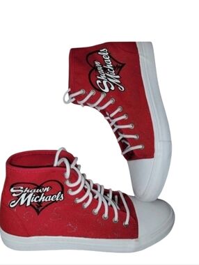 Chalk Line WWE Rare Shawn Michaels HBK  Red High Top Canvas Shoes Size 7 NWOT